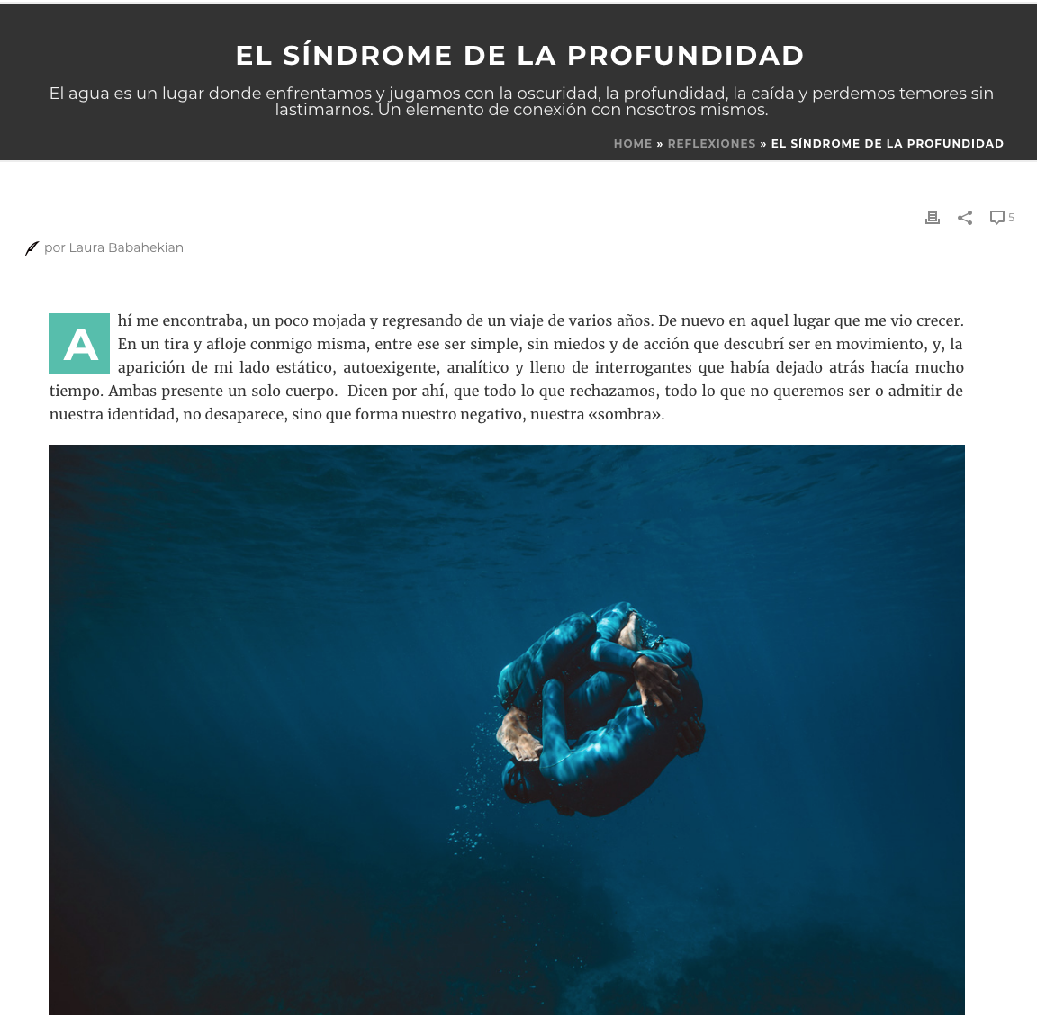 Articulo El sindrome de la profundidad en Otro Mapa