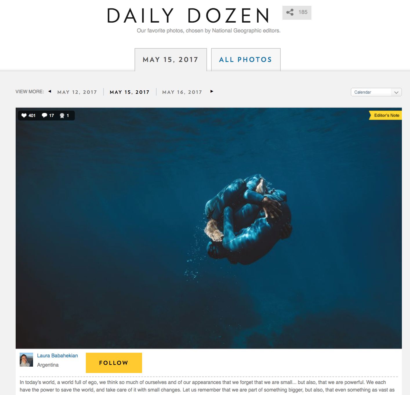 Foto Fusion elegida por los editores de National Geographic en Daily Dozen